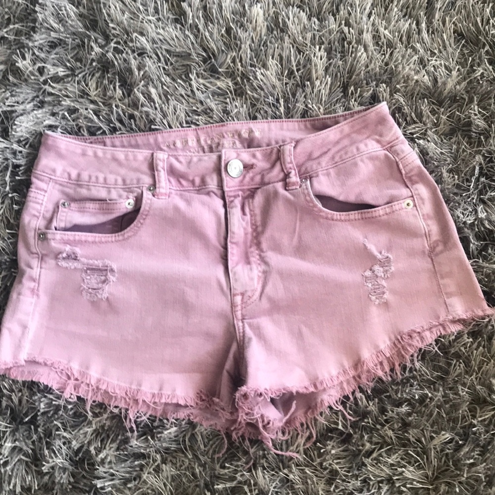 Pink Cutoff Shorts